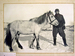 Edward Wilson holding the reigns of a Siberian pony. thumbnail ROY.17