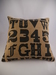 Jute Cushion with numbers/ letters design thumbnail DUNIH 2016.10.3